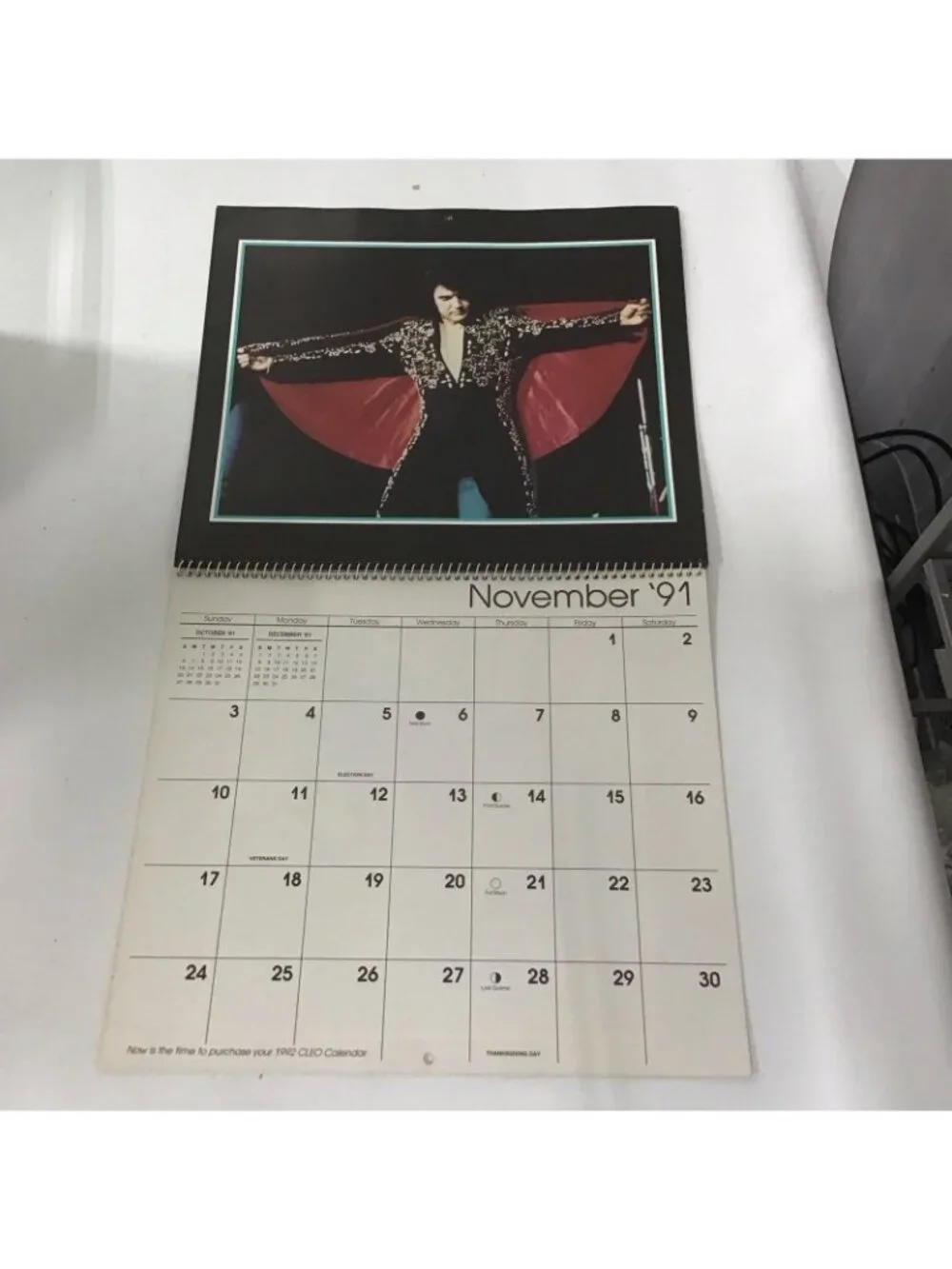 Vintage 1991 Cleo Elvis Presley Calendar